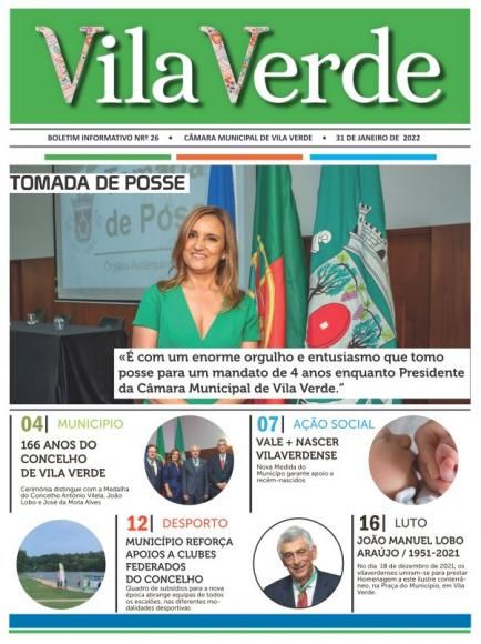 Dinâmica de investimento em Vila Verde partilhada no Boletim Informativo do Município
