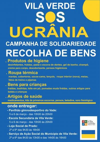 Município de Vila Verde lança campanha de solidariedade para acolher famílias ucranianas